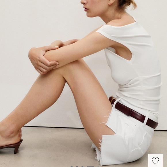 ❤️ Mango White Cotton Shorts Size 4 EUR 36 NWOT - Picture 14 of 14